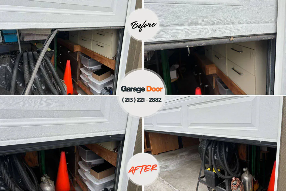 Before and after: garage door repair Granville, IL